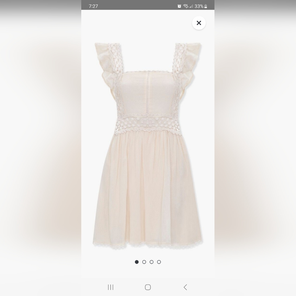 Crochet-trim fit Flare  dress forever 21